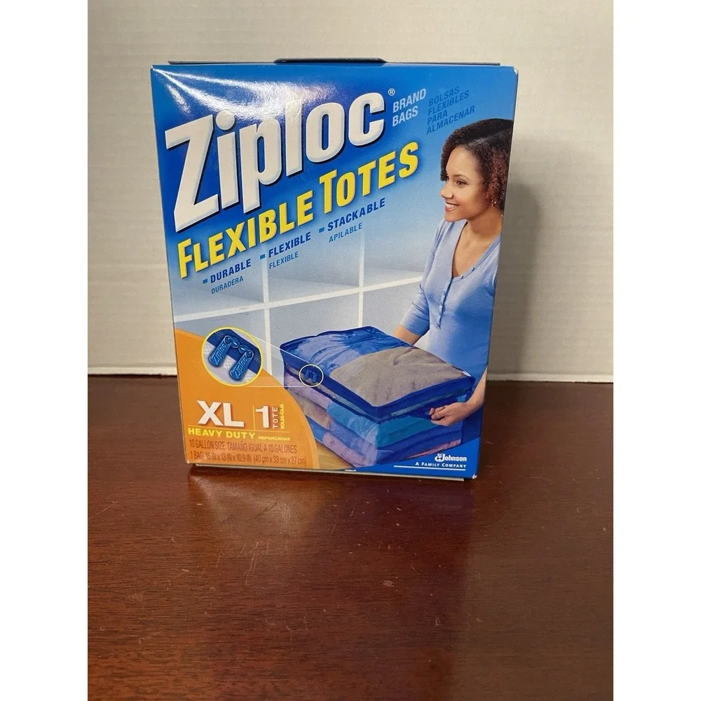 Ziploc Flexible Totes XL Storage Bag Heavy Duty Stackable Organizer 1 Count